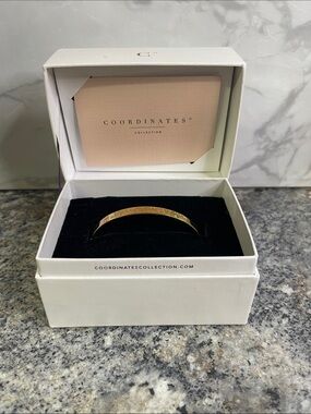 Coordinates Collection Gold Engraved Cuff Bracelet